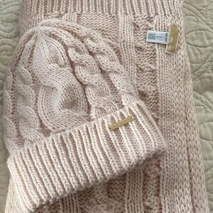 Michael Kors cable Knit Pink Hat and scarf